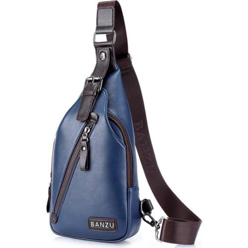 Theftproof Small Leather Crossbody Bags Men Casual Waist Pack High Quality Chest Bag Travel Anti-theft Mini Shoulder Bag For Men