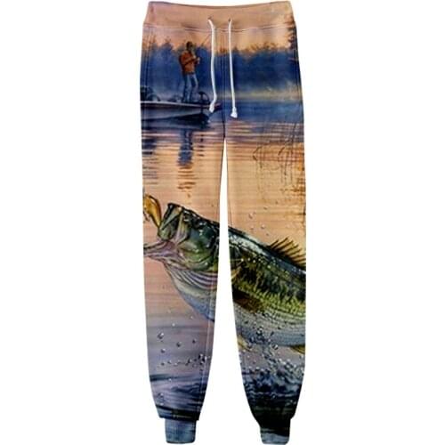 2021 New Print 3D Trousers Jogger Pants Women/men Streetwear Long Pants Casual Sweatpants Good Quality Drop Ship Digital Fish
