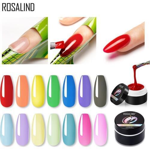 ROSALIND Solid Color Builder Gel Nail Polish Clear Nail Gel Varnishes For Nail Art Designed Soak off Semi Permanent UV Lamp Gel