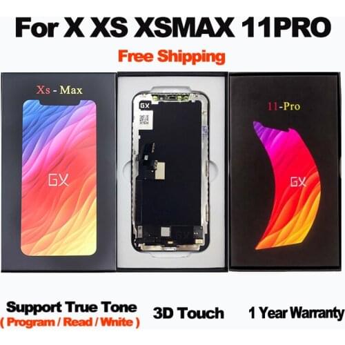 GX OLED Display For iPhone X XS Max 11PRO OLED Screen Replacement For iPhone 11 Pro Screen True Tone No Dead Pixel