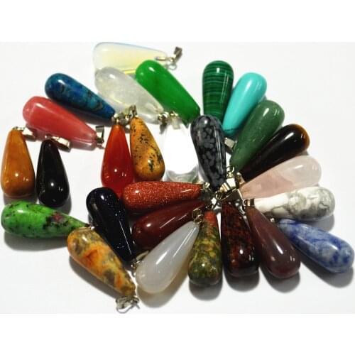 Wholesale 2018 New Hot Fashion Mixed Natural Stone Pendant Men Droplets Pendant Necklace Women 50/piece