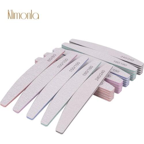3/5/10 Pcs/Lot Gray Double-Sides Nail File 80/100/150/180/240 Sandpaper Buffing Curve Manicure Care Beauty Nail Art Tool Files