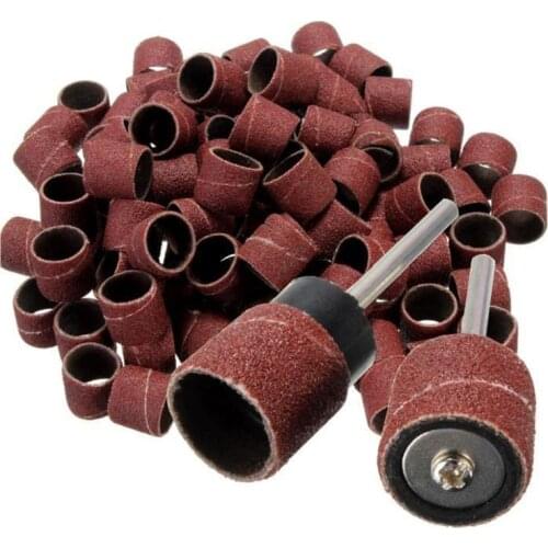 100 Pieces 1/2 inch Polished sandpaper ring Polishing Abrasive Tape in silicon carbide + 2 Pieces x Rotary Chuck or mandrels