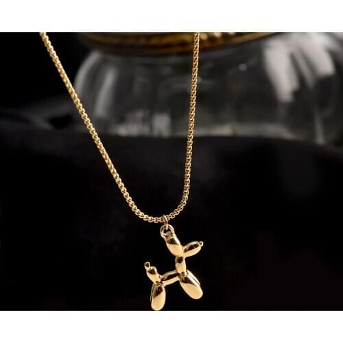 Simple Cool Cute Puppy Dog Necklace Clavicle Chain Light Luxury Non-Mainstream Design Sense Senior Mori Does Not Fade