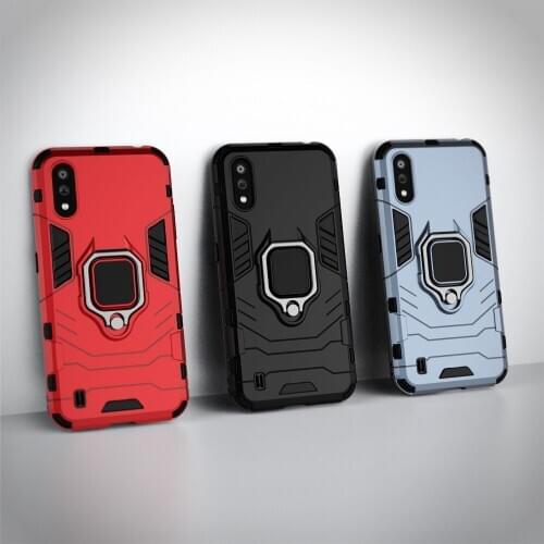 For Samsung M01 Case Armor Ring Stand Holder Phone Back Cover for Samsung Galaxy M01 M 01 SM-M015F/DS 5.7'' Shockproof Cover