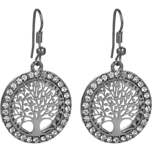Earrings Fashion Jewelry Drop Round With Cubic Zirconia Tree Of Life Statement Earrings For Women pendientes za Gifts