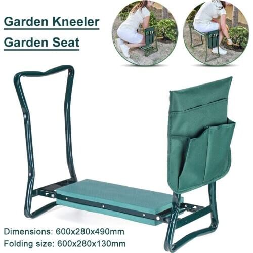 150kg Load Garden Kneeler With Handles Folding Stainless Steel Garden Stool With EVA Kneeling Pad Gardening Gifts Supply