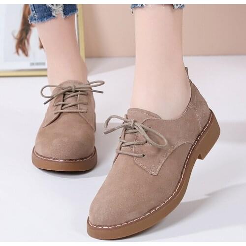 New Womens Shoes Genuine Leather Oxford Mother Girls Lace Up Fashion Casual Shoes Women Sneakers Flats Moccasins Shoes