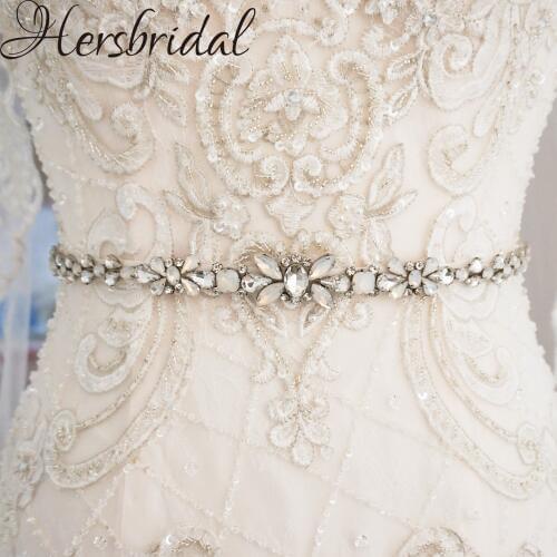 High Quality Crystal Wedding Sash Belt Vintage Slim Diamond Bridal Belt Handmade Wedding Accessories