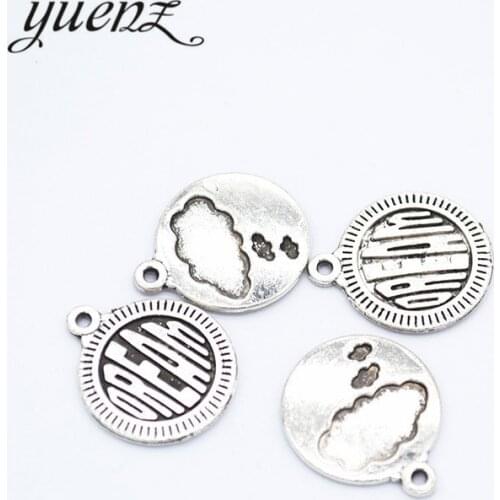 YuenZ 20pcs Antique Silver Plated Round Dream Charms Pendants for Jewelry Making DIY Handmade 18*15mm S238