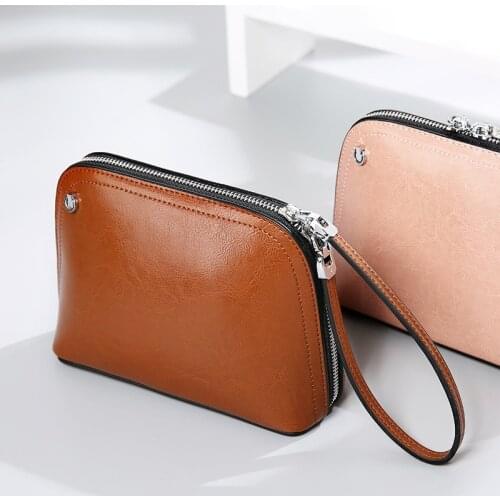 Leather Leather Woman Bag Mini Summer Mini Small Bag Contracted Retro Oil Wax Cowhide Cross-body Bag Female Shell