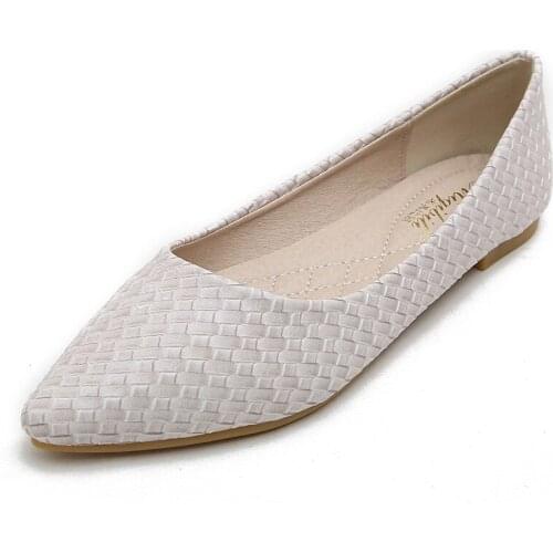 Womens Flat Shoes 2021 New Shoes Spring Pointed Flat Shoes Single Shoes Womens Flat Shallow Mouth Large Size 41 42 43