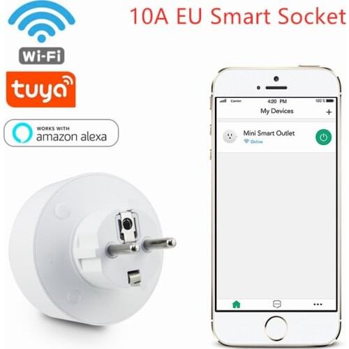 1-3 Pcs Smart Plug WiFi Socket EU 10A Power Monitor Timing Function Tuya SmartLife APP Control Work With Alexa Google Assistant