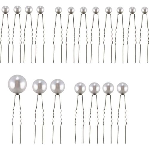 18Pcs Wedding Pearl Hair Pins Bridal Pearl Rhinestone Hair Pins Kit Hair Accessories for Bride Bridesmaid Women Jewelry