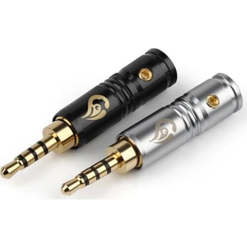 2.5mm 3/32" Jack Earphone Plug 4 Poles Stereo Repair Connectors HiFi Headphone Solder Wire Connector Splice Adapter Length 35mm