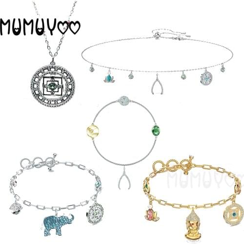 2020 Fashion Jewelry High Quality SWA1:1, Charm Mandala Mysterious Element Lotus Elephant Female Bracelet Romantic Gift