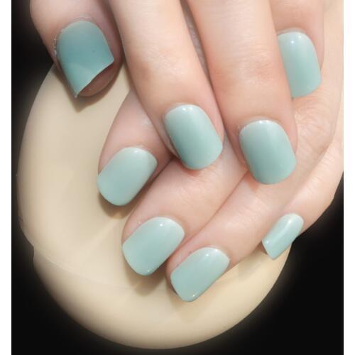 24 Pcs/Set Hot Selling Gray Green False Nail Art Design Tips Acrylic Full Stiletto Daily Wear Fake Nails Manicure Tools 482