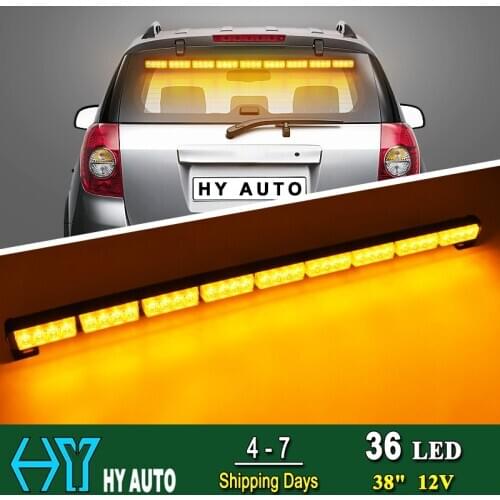 38 Inch Car Strobe Light Traffic Advisor Emergency Signal Light Led Bar Vehicles Rear Window Flash Directional Warning Lights
