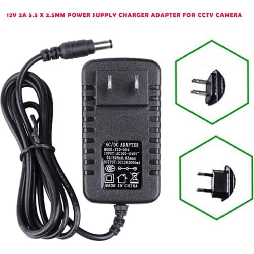 AC 100-240V DC 12V 2A 5.5 x 2.5mm Power Supply Charger Adapter For CCTV Camera Adapters