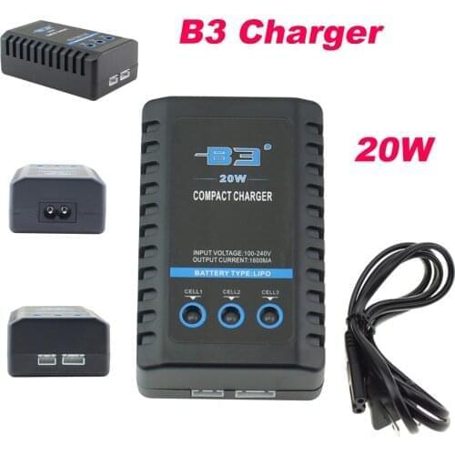 RC B3 20W 2s-3s LiPo Li-ion Battery Balance Compact Charger AC 100-240V US Plug