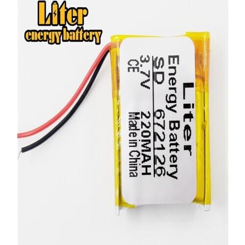 Bluetooth 3.7V battery 672126 220mah MP3 MP4 MP5 battery toys battery recorder