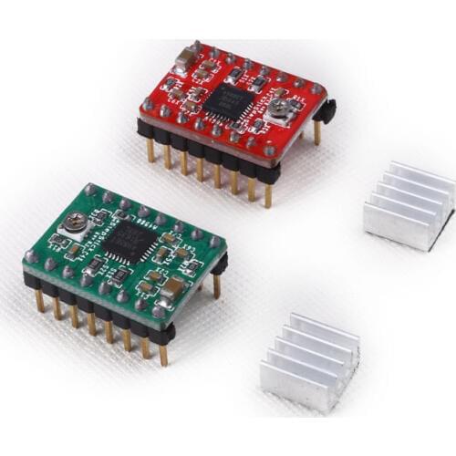 3D Printer Parts Reprap Stepper Driver A4988 Stepper Motor Driver Module with Heatsink Green and Red for ramps 1.4