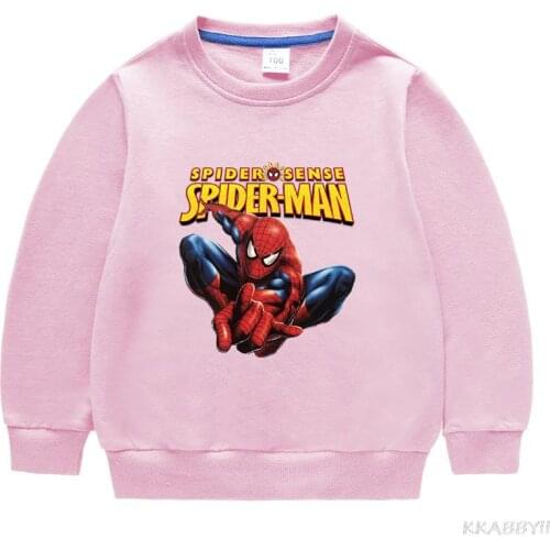 Spiderman 100% Cotton Girls T-Shirt Long-sleeve Baby Kids Tround neck Bottoming Shirt for Children Clothes New Spring Girl Tops