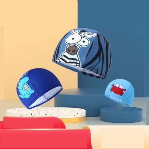 Cartoon Animal Children Swimming Cap Girls Boys Swimming Hat Elastic Kids Pool Swimming Cap 1-10 Years Old Kids Gift