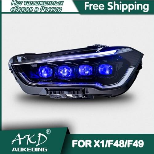 For Car BMW X1 F48 F49 Headlights 2016-2019 DRL Day Running Light LED Bi Xenon Bulb Fog Light Car Accessory X1 F48 F49 Head Lamp
