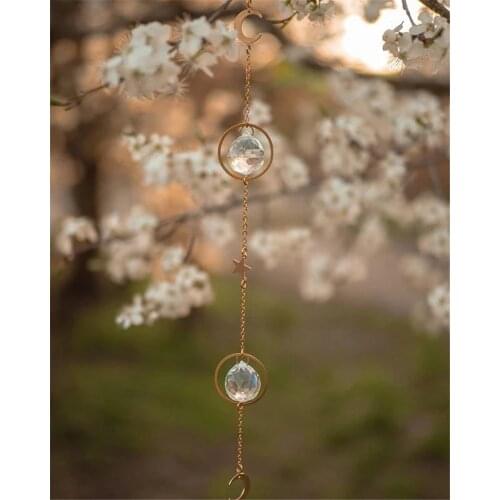 Crystal Sun Catcher Celestial Rainbow Crystal Crystal Hanging Car Prism Crystal Suncatcher Fairy Decor,Rainbow lovers Home Decor