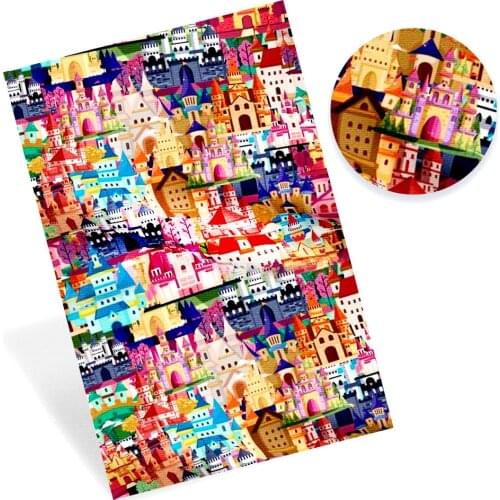 Painting Printed Faux Leather Sheet Colorful Synthetic Leather Fabric DIY Hairbows Crafts Home Decor Material IBOWS 22*30cm/pc