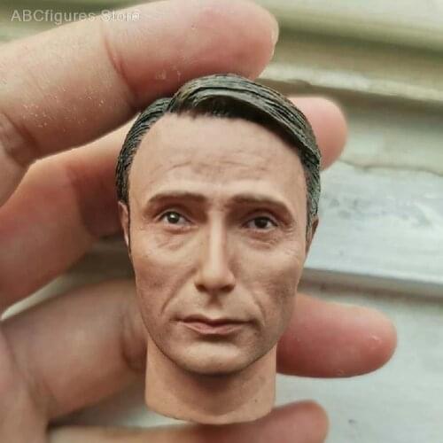 1/6 Male Head Sculpt Hannibal 2.0 Mads Mikkelsen Head Carving Model For 12" Figure Toys