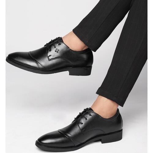 Mazefeng 2019 Men Wedding Shoes Microfiber Leather Formal Business Pointed Toe for Man Hollow Out Dress Shoes Mens Oxford Flats