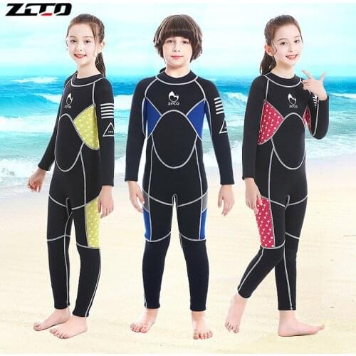 New 3MM Childrens Wetsuit One-Piece Warm Swimsuit For Boys And Girls Snorkeling Surfing Sunscreen Jellyfish Long Sleeve Wetsuit