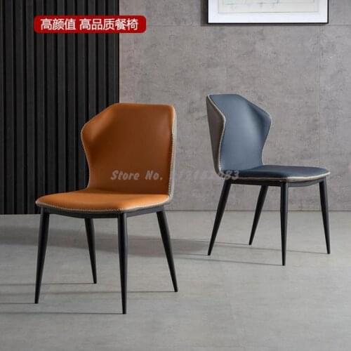Dining chair household backrest chair upholstered chair Nordic chair simple makeup chair light luxury net red chair iron chair