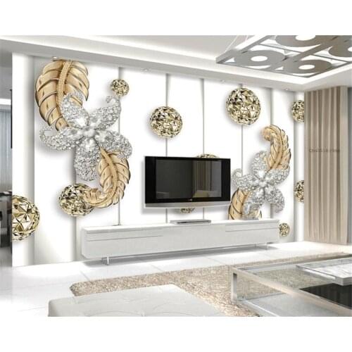 Wallpaper Luxury 3d pentagonal diamond jewelry photo wallpaper living room bathroom wall painting wallpaper modern Beibehang