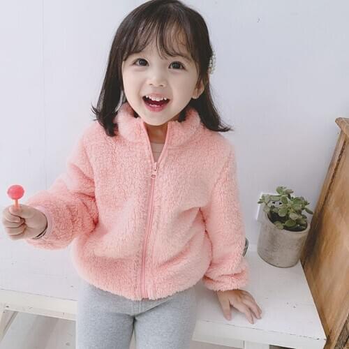 Solid Velvet Coat Warm Clothing Outwear Baby Winter Kids Clothes Cotton Girls Boys Long Sleeve Zipper Girls Childrens Clothes