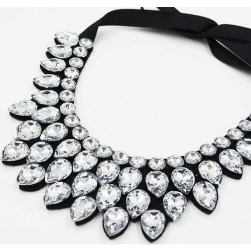 2018 New Arrive Fashion Jewelry Layers Water Drop Glass Crystal Collars Necklace Pendant Vintage Necklace For Party Wedding