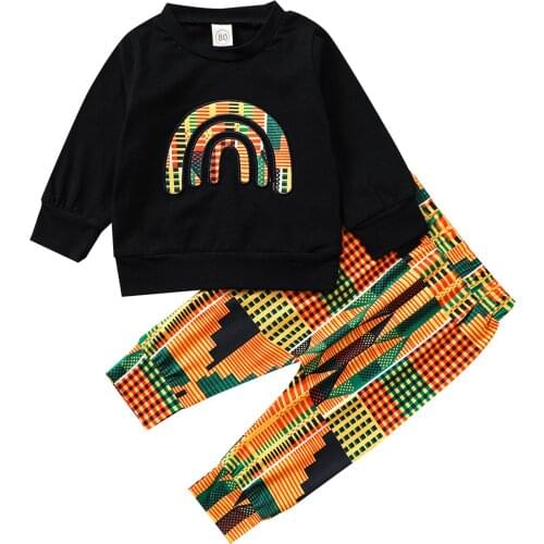 2Pcs Kids Girls Casual Autumn Outfit Printed Long Sleeve Pullover Sweatshirt Tops Pants Toddler Tracksuit Baby Clothes Sets 0-4Y