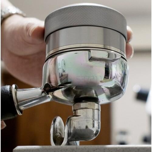 Adjustable Coffee Tamper Walnut Wood Handle Fan/Flat Base Powder Hammer Espresso Distributor Accessory For Barista Tools