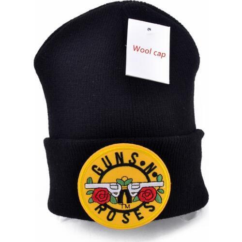 Guns N Roses logo Wool Beanies 6 colors Knit Men Winter Hats For Men Women Beanie Warm hat Crochet hat cotton hat