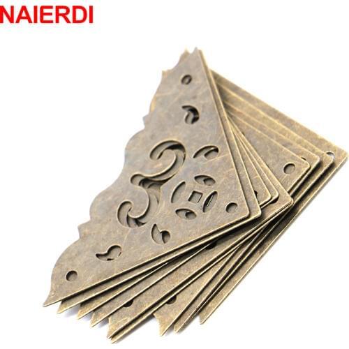 10PCS NAIERDI Jewelry Box Book Scrapbook Bronze Corner Bracket Frame Accessories Notebook Menu Corner Decorative Protector