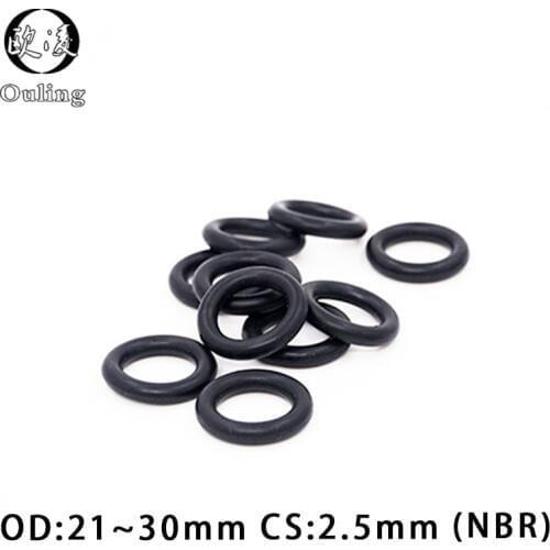 20PC/lot Rubber Ring Black NBR Sealing O Ring 2.5mm Thickness OD21/22/23/24/25/26/27/28/29/30*2.5mm O-Ring Seal Gaskets Washer