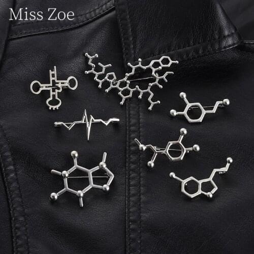 Love Hormone Molecular Structure Brooches Formula Chemical Badges Ekg Chemistry Jewelry Gift For Chemist Biologist Student Lover