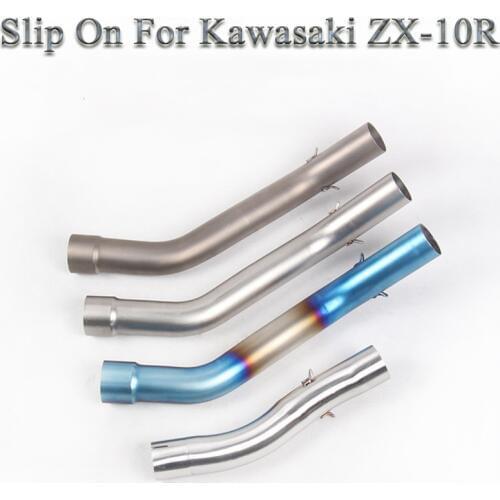 Zx10r Slip On Motorcycle Exhaust Muffler Escape Connector Modified Stainless Titanium Alloy Middle Link Pipe For Kawasaki ZX-10R