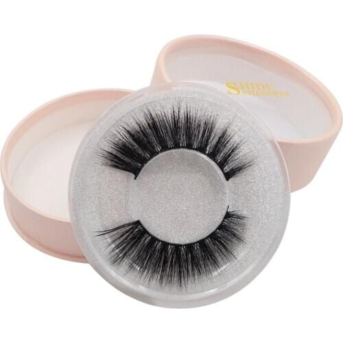 1 Pair of Black 3D Handmade Reusable Natural Mink Lashes 3D Criss-cross Strands False Lashes Makeup