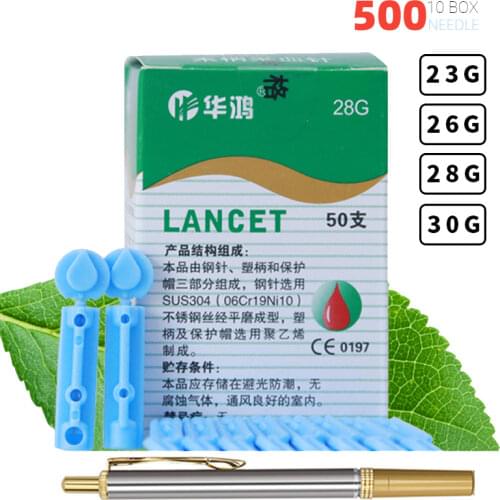 10 Boxes) 500 Disposable Lancet Needles Use for Dedicated Pen Sterile Cupping Bloodletting Needle 23g 26g 28G 30G