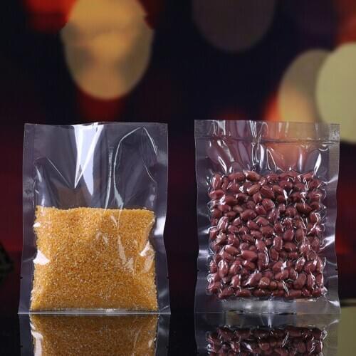 100pcs Clear Resealable Transparent Plastic Packing Bags Open Top Bag Food Packaging Vacuum Pouch Wholesale
