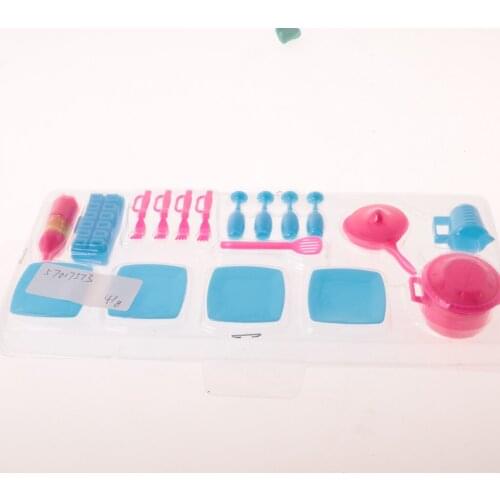 18Pcs Doll Kitchen Mini Tableware Miniatures Set Pot Pan Cup Dish Decor Toys