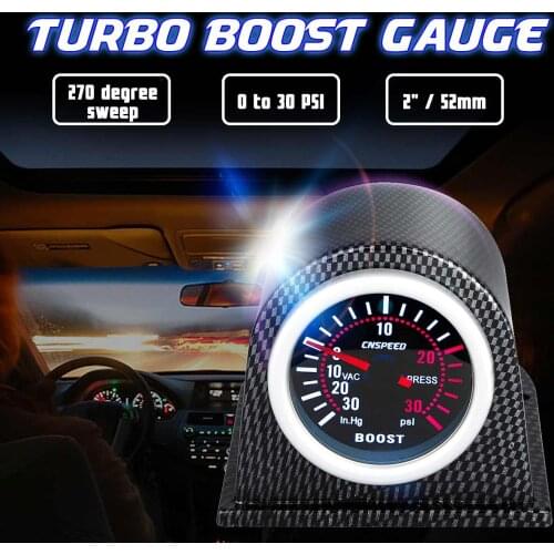 2 inch 52mm LED turbocharged pressure indicator car gauge smoke dial 0-30Psi